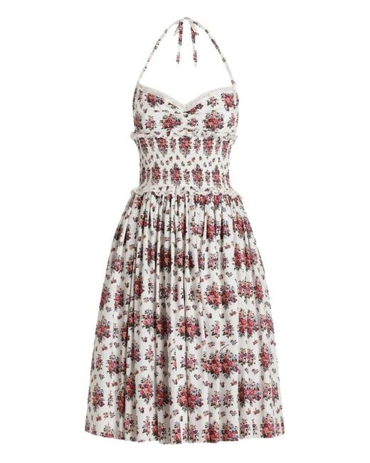 Dolce & Gabbana White Floral Motif Dress