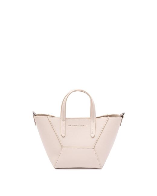 Brunello Cucinelli White 'Bc Duo' Handbag
