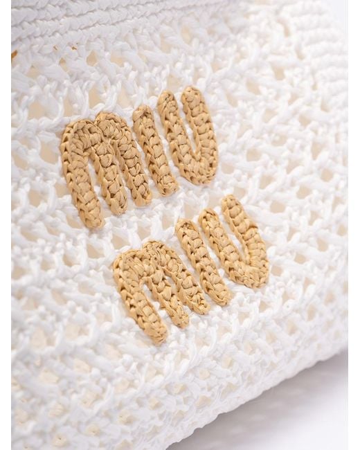 Miu Miu White Crochet Handbag