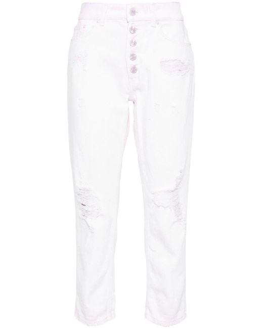 Dondup White `Koons Gioiello` 5-Pocket Jeans