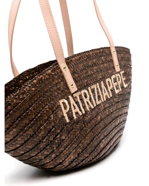 Patrizia Pepe White `Summer Straw` Tote Bag