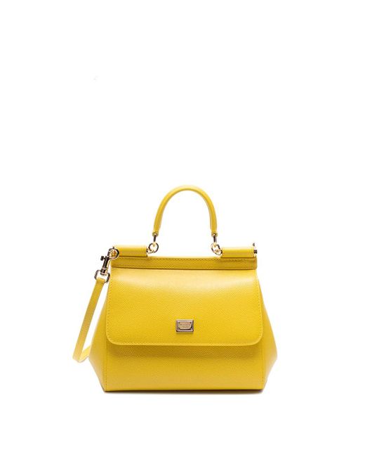 Dolce & Gabbana Small `sicily` Handbag in Yellow | Lyst