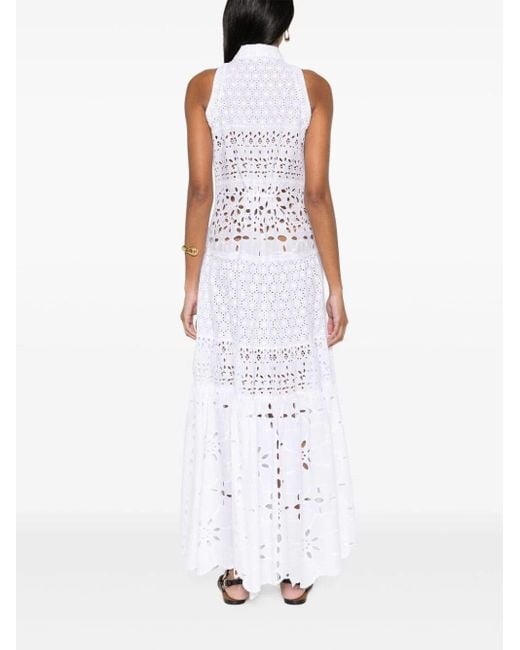 Ermanno Scervino White Broderie Anglaise Maxi Dress