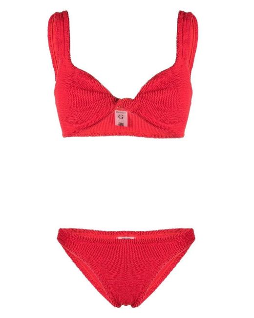 Hunza G Red Juno Crinkle Bikini
