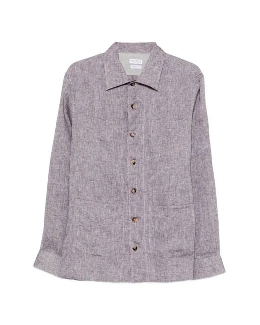 Brunello Cucinelli Purple Shirt for men