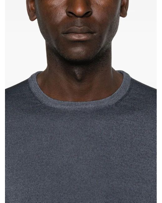 Barba Napoli Gray Crew-Neck Sweater for men