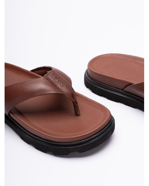 Ugg Brown `Capitola Flip` Sandals for men
