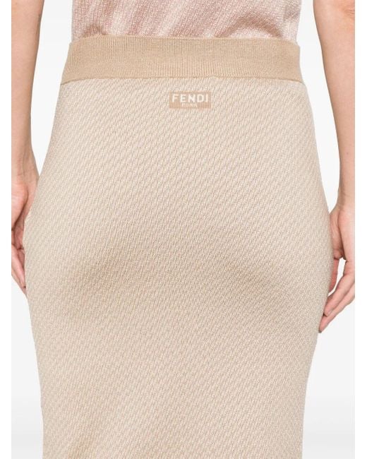 Fendi Natural 'Micro Ff' Skirt