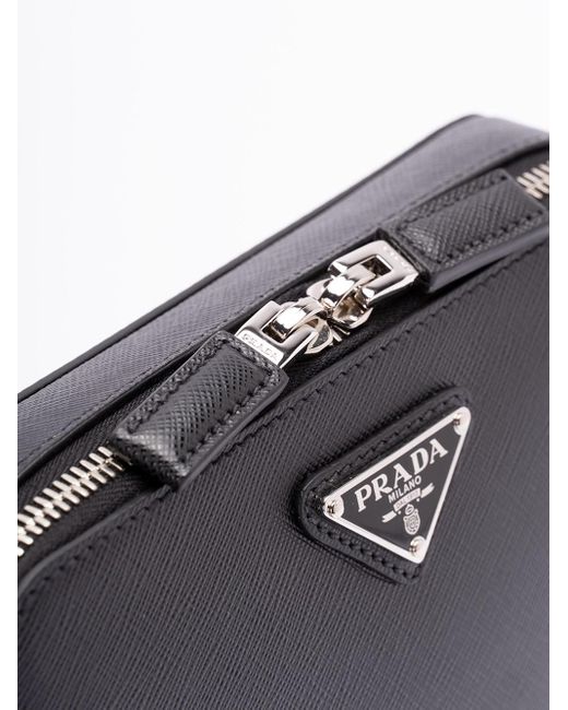Prada Black ` Brique` Saffiano Leather Bag for men