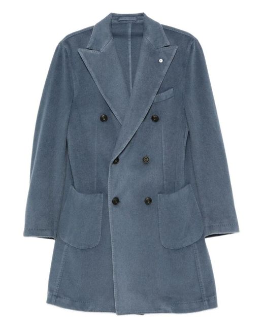 L.b.m. 1911 Blue Wool&Cashmere Coat for men