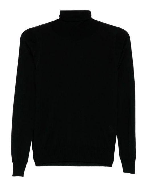 Drumohr Black Long Sleeve Turtle-Neck Sweater