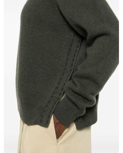 Fendi Green Logo-Embroidered Sweater