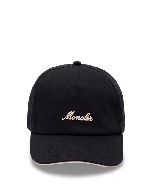 Moncler Black Baseball Cap for men