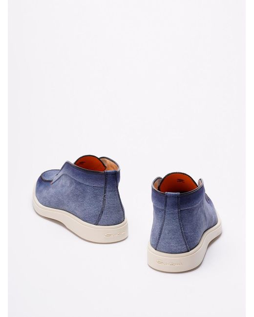 Santoni Blue `Digits` Loafers for men