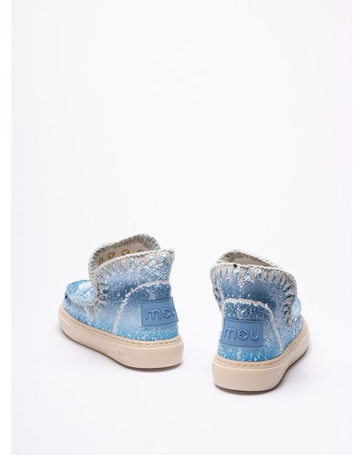 Sneakers With Sequins Allover And Dégradé Stitching di Mou in Blue