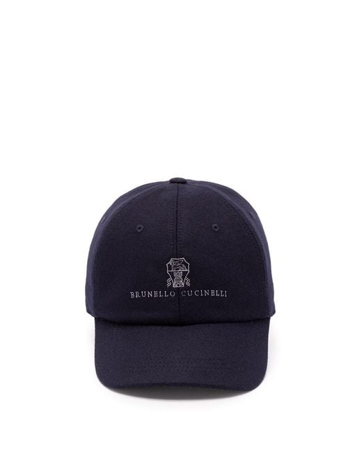 Brunello Cucinelli Blue Baseball Cap for men