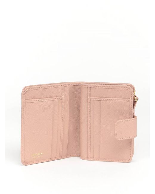 Prada Pink Small Saffiano Leather Wallet