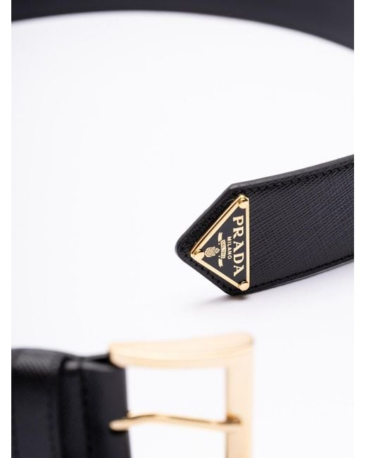 Saffiano Leather Belt di Prada in Black