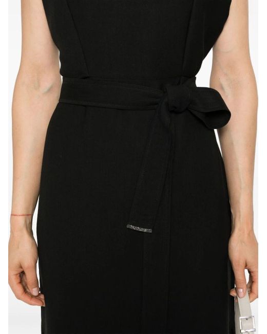 Brunello Cucinelli Black Wrap-style Midi Dress