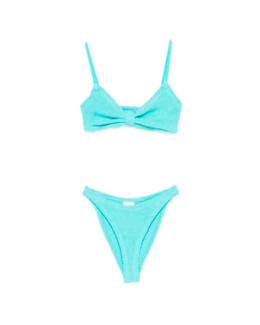 Hunza G Blue V-Neck Bikini