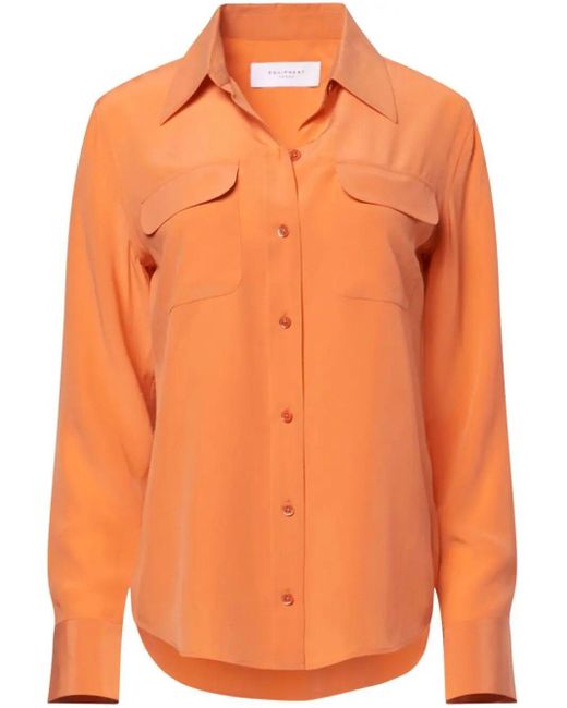 Equipment Orange `Slim Signature` Shirt