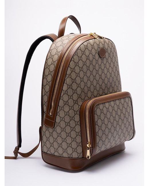 Gucci Brown Backpack With `Interlocking G` for men