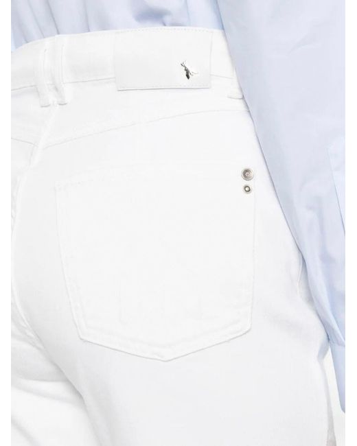 Patrizia Pepe White Straight High Waist Jeans