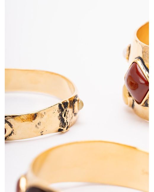 Saint Laurent Metallic 'Puzzle' Bracelets Set