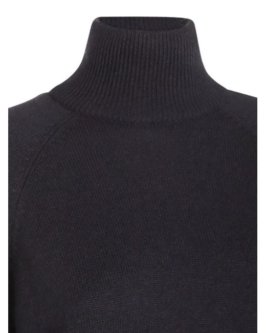 Brunello Cucinelli Blue Cashmere Turtle-Neck Sweater