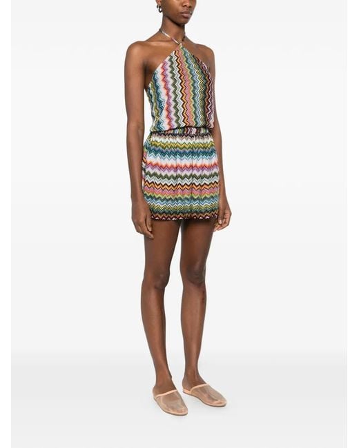 Missoni White Halter Chevron Knitwear