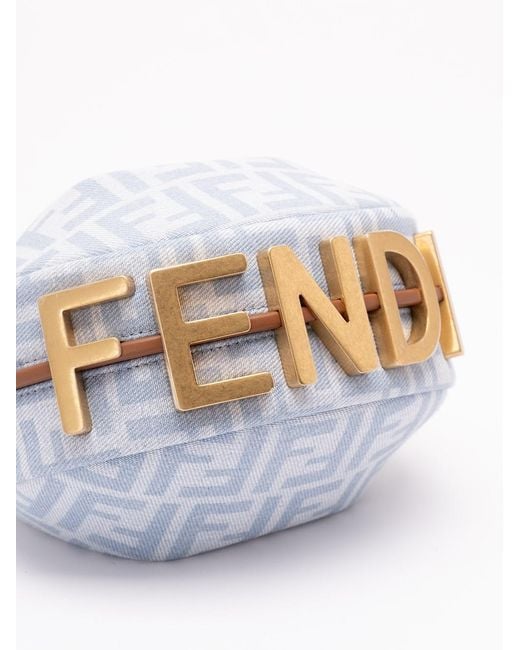 Fendi White 'Graphy' Mini Bag