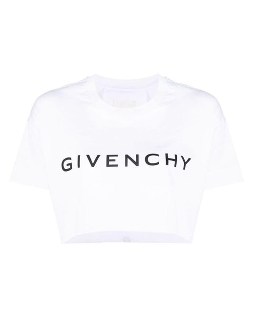 Givenchy White Logo Cotton Cropped T-shirt