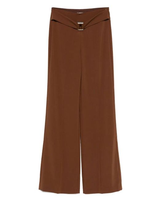 Pantaloni A Gamba Ampia Con Fibbia di Patrizia Pepe in Brown