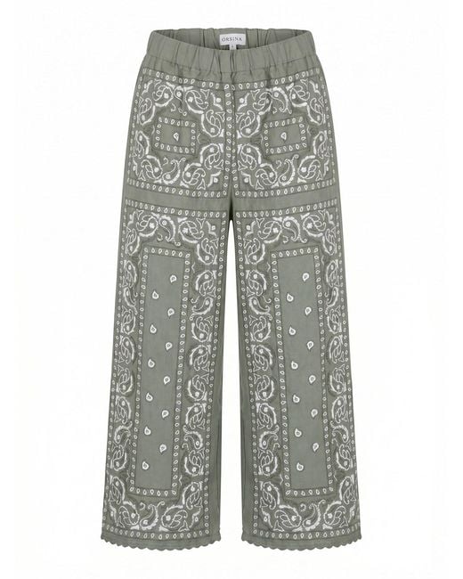 ORSINA Gray Bandana Long Pants