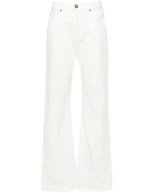 Pinko White Wanda High-rise Wide-leg Jeans