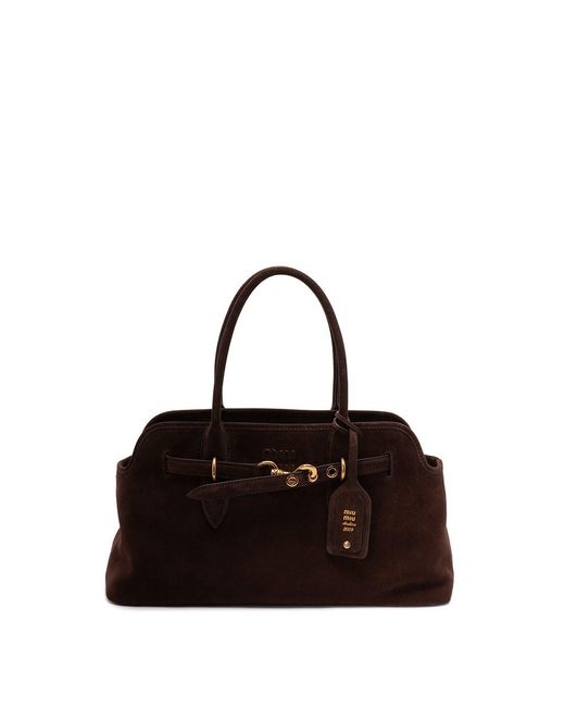 Miu Miu Black 'Aventure' Suede Bag