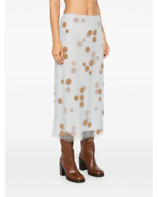 Fendi White Pastel Tulle Skirt