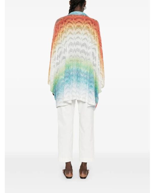 Missoni White V-Neck Patterned Beach Cover-Up