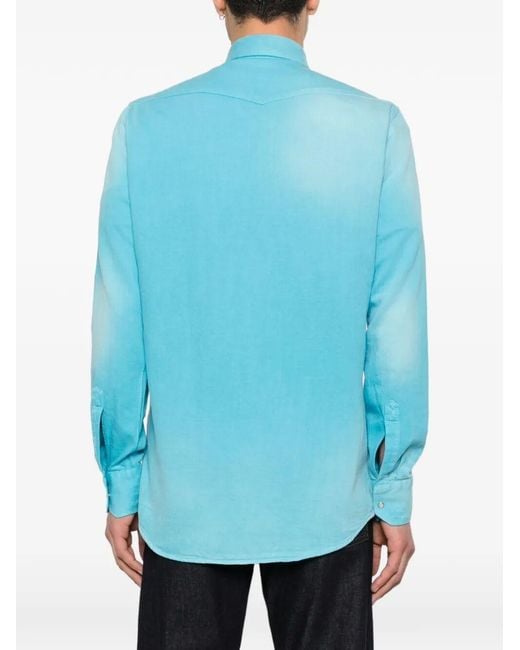 Sartorio Napoli Blue 'Texas' Shirt for men