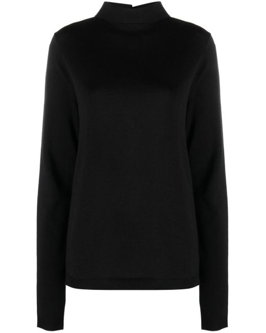 Loewe Black Luxury Back To Front Sweater In Silk