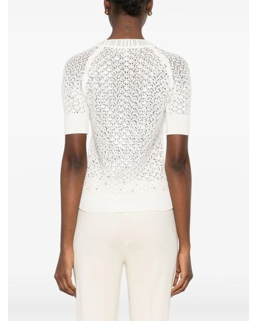 Ermanno Scervino White Short Sleeve Sweater