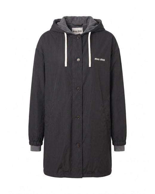 Miu Miu Black Hooded Caban