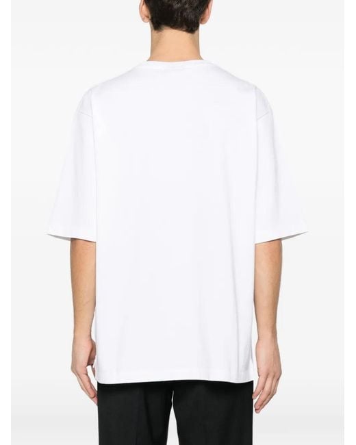 DSquared² White Short-Sleeve Embroidered Logo T-Shirt for men