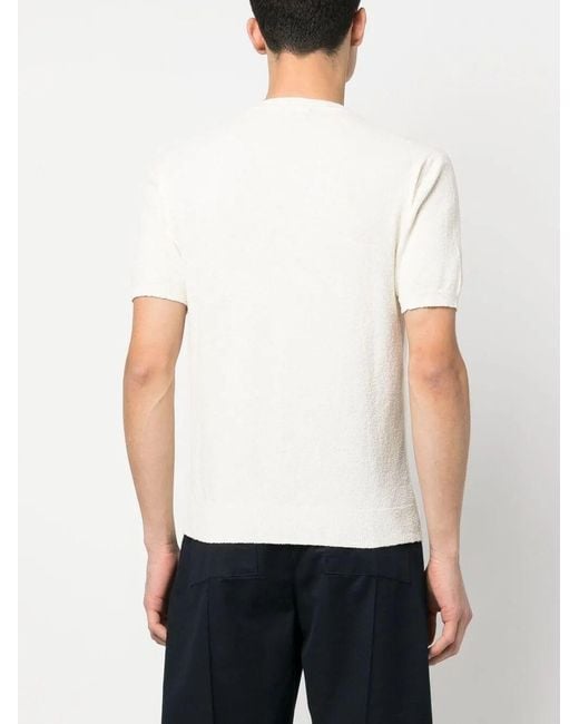 Drumohr White Short Sleeve Crew-Neck Sweater for men