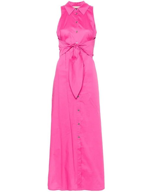 Michael Kors Pink Sleeveless Poplin Midi Dress