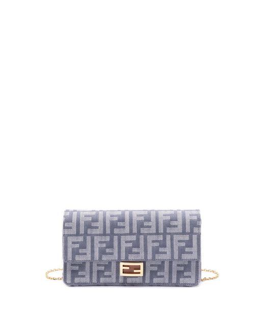 Fendi White 'Ff' Wallet On Chain