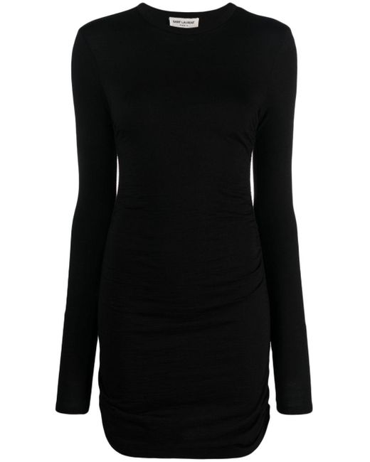 Saint Laurent Mini Dress in Black | Lyst