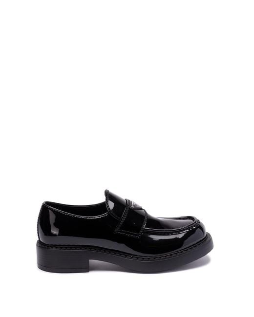 Prada Black `Chocolate` Patent Leather Loafers for men