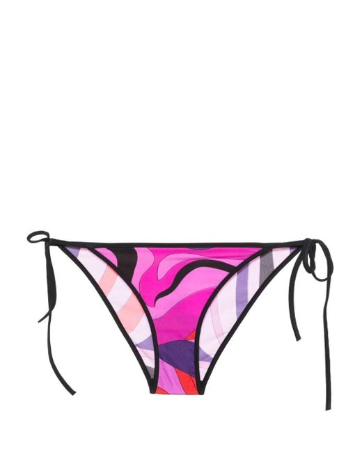Emilio Pucci Purple Iride-print Bikini Bottom
