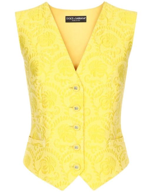 Dolce & Gabbana Yellow Brocacade Vest